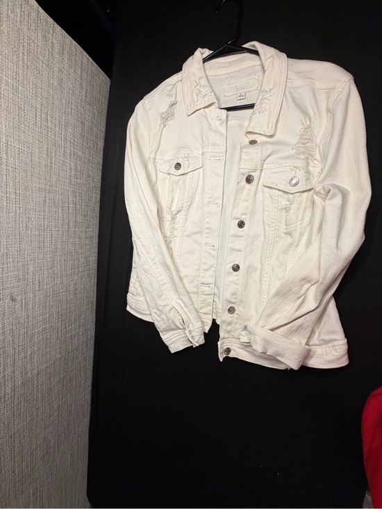 Maurices Jackets & Blazers - Maurices White Distressed Denim Jacket
